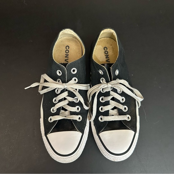 Converse Women’s 7 Double Tongue All-Star Black Low Ox Purple Tongue School Shoe - Picture 7 of 11